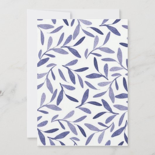 Elegant Floral Square Botanical Navy Wedding 招待状 (裏面)