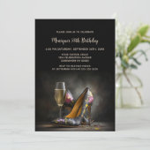 Elegant Floral Stiletto Shoes Birthday Party 招待状 (スタンド正面)