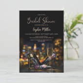 Elegant Floral Stiletto Shoes Bridal Shower 招待状 (スタンド正面)
