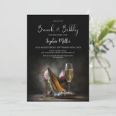 Elegant Floral Stiletto Shoes Brunch and Bubbly 招待状 (スタンド正面)