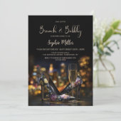 Elegant Floral Stiletto Shoes Brunch and Bubbly 招待状 (スタンド正面)