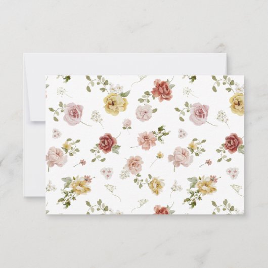 Elegant Floral Summer Wedding 出欠カード (裏面)