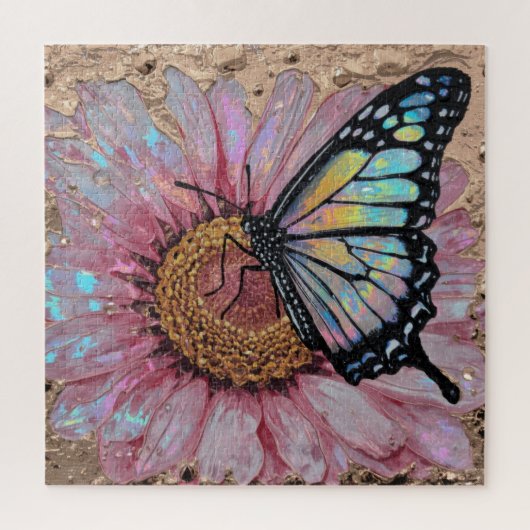 Elegant Floral Surface – Textured Flower Beauty ジグソーパズル (縦)