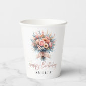 Elegant Floral Sweet 16 Custom Party Cup 紙コップ (裏面)