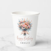 Elegant Floral Sweet 16 Custom Party Cup 紙コップ (正面)