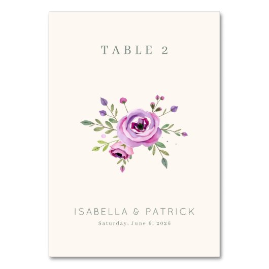 Elegant Floral Table Number テーブルナンバー (正面)