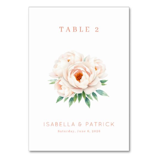 Elegant Floral Table Number テーブルナンバー (正面)