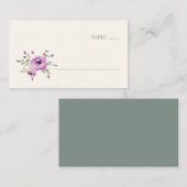 Elegant Floral Table Number Card プレイスカード (正面/裏面)