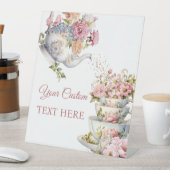 Elegant Floral Tea Happy Mother's Day 台座サイン (インサイチュ)