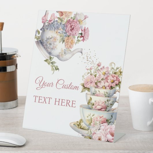 Elegant Floral Tea Happy Mother's Day 台座サイン (インサイチュ)