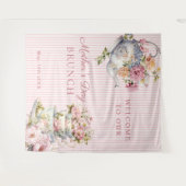 Elegant Floral Tea party Mother's Day Backdrop タペストリー (正面(横))