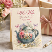 Elegant Floral Teapot Mother’s Day Card  カード