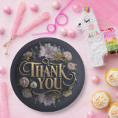  Elegant Floral “Thank You”  ペーパープレート (パーティー)