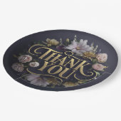  Elegant Floral “Thank You”  ペーパープレート (アングル)