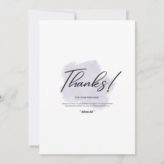 Elegant Floral Thank You Card サンキューカード (正面)