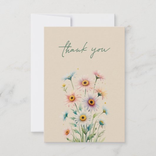 Elegant Floral Thank You Card サンキューカード (正面)