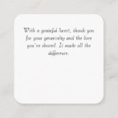 Elegant Floral “Thank You” Gold Lettering Design エンクロージャーカード (裏面)