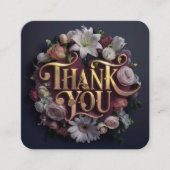 Elegant Floral “Thank You” Gold Lettering Design エンクロージャーカード (正面)