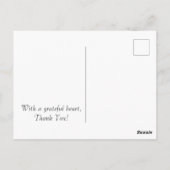 Elegant Floral “Thank You” Gold Lettering Design ポストカード (裏面)