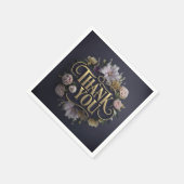  Elegant Floral “Thank You” Paper Napkin スタンダードカクテルナプキン (角)