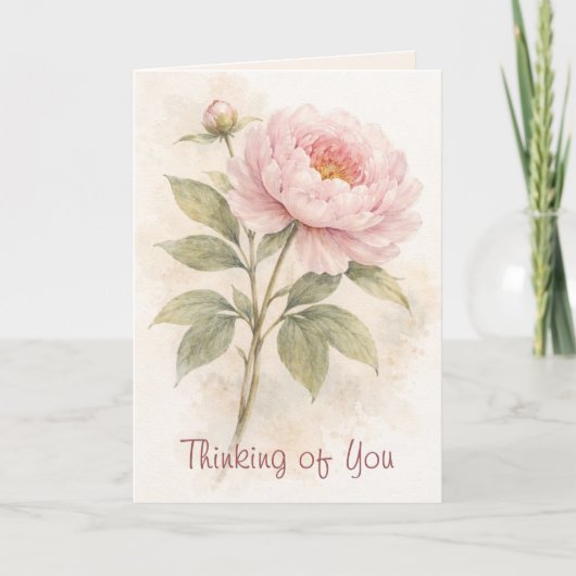 Elegant Floral Thinking Of You Card カード (正面)