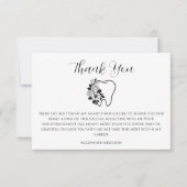 Elegant Floral Tooth Dental Graduation サンキューカード (正面)