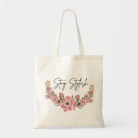 Elegant Floral Tote Bag トートバッグ (正面)