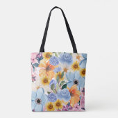 Elegant Floral Tote Bag – Zahra_Design Signature  トートバッグ (裏面)