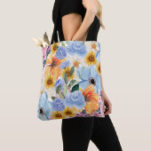 Elegant Floral Tote Bag – Zahra_Design Signature  トートバッグ (クローズアップ)