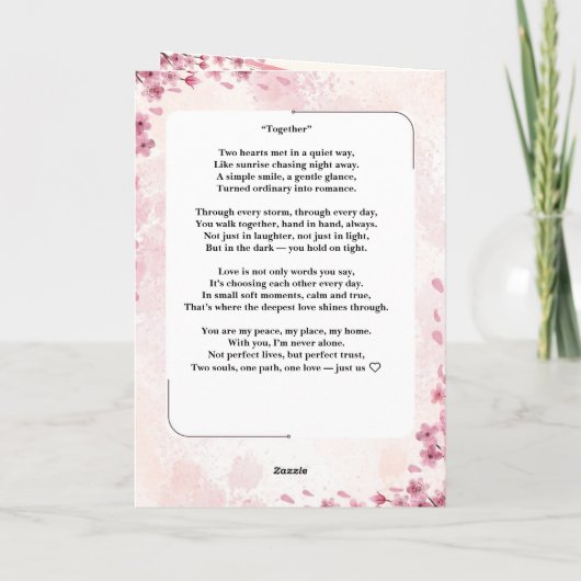 Elegant Floral Valentine’s Day Card Soft Pink Rose シーズンカード (裏面)