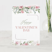 Elegant Floral Valentine’s Day Card Soft Pink Rose シーズンカード (正面)