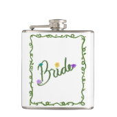 Elegant Floral Vines Bride  フラスク (正面)