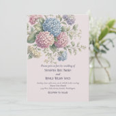 Elegant Floral Vintage Blush Hydrangea Wedding 招待状 (スタンド正面)