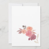 Elegant Floral  Watercolor 1st Birthday 招待状 (裏面)