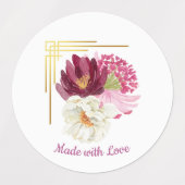 Elegant Floral Watercolor Birthday Food Label ラベル (デザイン1)