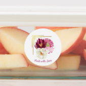 Elegant Floral Watercolor Birthday Food Label ラベル (貼付)