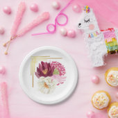 Elegant Floral Watercolor Birthday Party Plate ペーパープレート (パーティー)