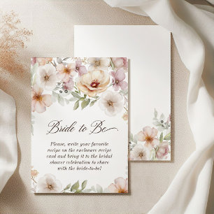 Elegant Floral Watercolor Bride-to-Be Bridal Showe エンクロージャーカード