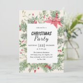 Elegant Floral Watercolor Christmas Party  招待状 (スタンド正面)