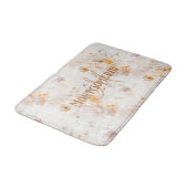 Elegant Floral Watercolor Custom Monogram バスマット (アングル)