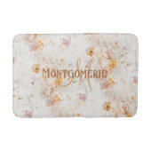 Elegant Floral Watercolor Custom Monogram バスマット (正面)