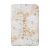 Elegant Floral Watercolor Custom Monogram バスマット (正面縦)