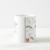 Elegant Floral Watercolor Greenery Christmas コーヒーマグカップ (中央)