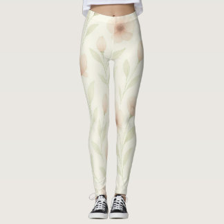Elegant Floral Watercolor Leggings for Women  レギンス