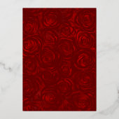 Elegant Floral Watercolor Red Rose Quinceanera 箔招待状 (裏面)