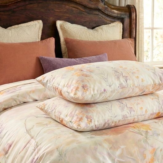 Elegant Floral Watercolor Set of 2 枕カバー