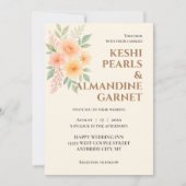 Elegant Floral Watercolor Wedding Invite 招待状 (正面)