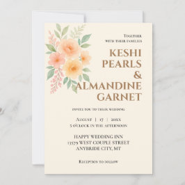 Elegant Floral Watercolor Wedding Invite 招待状