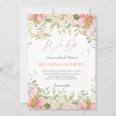 Elegant Floral "We Do" Wedding Party 招待状 (正面)