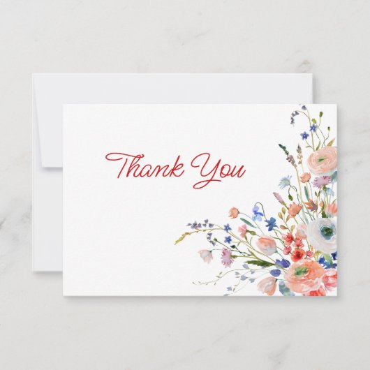 Elegant Floral Wedding サンキューカード (正面)